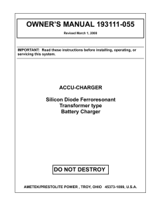 Accu-Charger Owner`s Manual