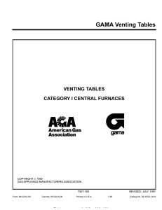 GAMA Venting Tables