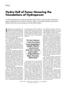 Hydro Hall of Fame: Honoring the Foundations of