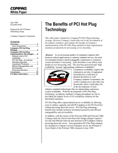 The Benefits of PCI Hot Plug Technology