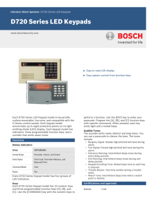 D720 Series LED Keypads - Bosch Security Systems