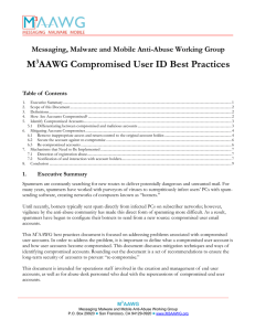 M3AAWG Compromised User ID Best Practices
