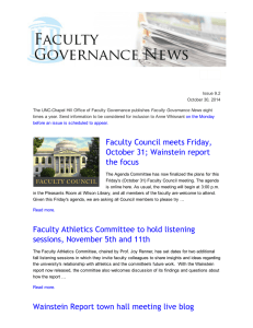 Faculty Governance News v. 9.2, October 30, 2014