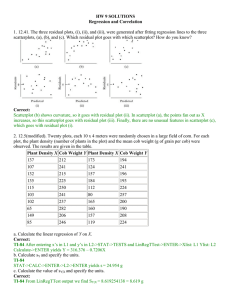 HW 9 SOLUTIONS Regression and Correlation 1. 12.41. The three