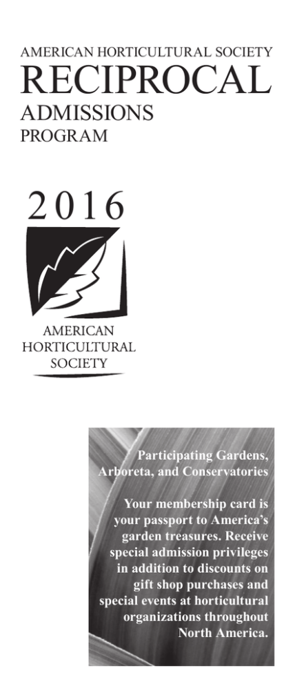 Programma di ammissione reciproca della società orticola americana denver botanic