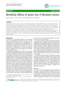Beneficial effects of green tea: A literature review | SpringerLink