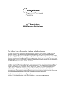 AP® Psychology 2005 Scoring Guidelines - AP Central