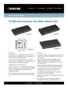 VX1000 Series Extenders—4K, HDMI, HDBaseT, USB