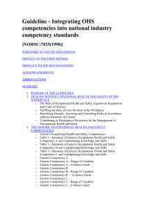 Guideline - Integrating OHS competencies into national industry