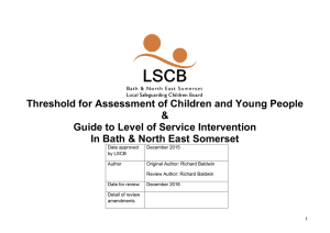 Threshold for Assessment - Bath and North East Somerset Council