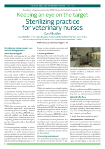 Sterilizing practice for veterinary nurses