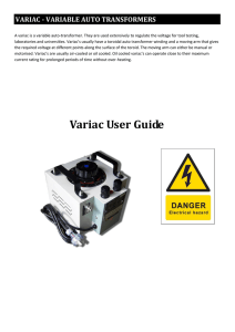 Variac Manual and Overview