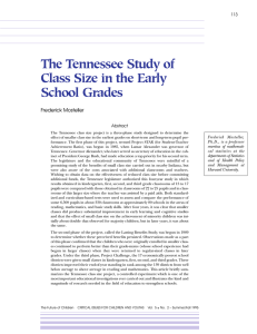 The Tennessee Study of Class Size in the Early School Grades