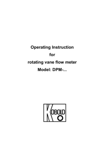 Operating Instruction for rotating vane flow meter Model: DPM-