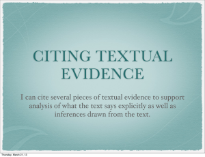 Citing Textual Evidence - Warren County Public Schools