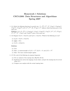 Homework 1 Solutions CSCI-2300: Data Structures and Algorithms