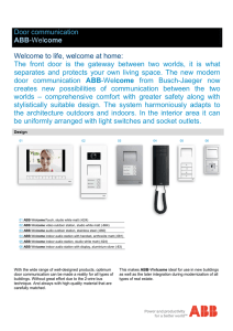 Door communication ABB-Welcome Welcome to life - Busch