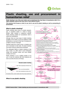 Plastic sheeting, use and procurement in humanitarian relief
