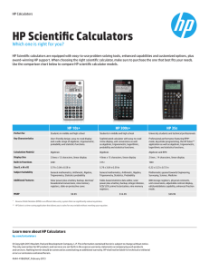 HP Scientific Calculators