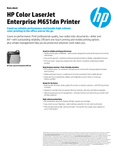 Data sheet | HP Color LaserJet Enterprise M651dn Printer