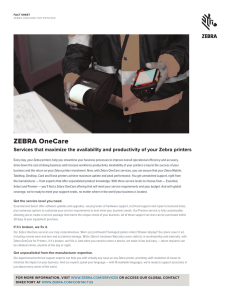 Zebra OneCare Printer Data Sheet