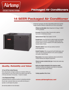 14 SEER Packaged Air Conditioner