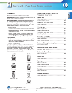 Section B – Full Cone Spray Nozzles