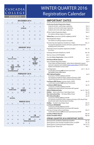 WINTER QUARTER 2016 Registration Calendar