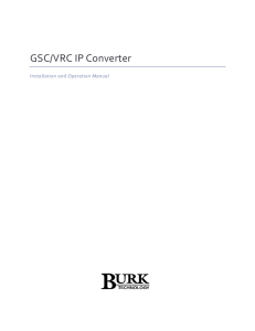 GSC/VRC IP Converter Installation and Operation