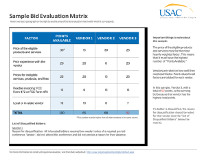 Sample Bid Evaluation Matrix