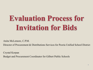 Evaluation Process for Invitation for Bids