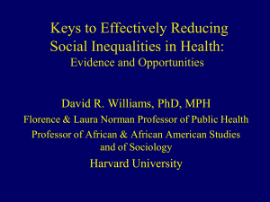 Keys to Effectively Reducing Social Inequalities in Health:
