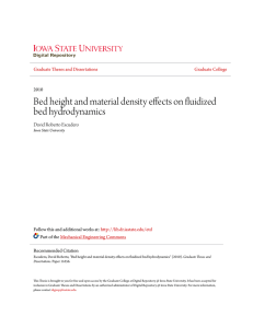 Bed height and material density effects on fluidized bed