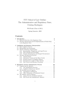 NYU School of Law Outline: The Administrative and Regulatory