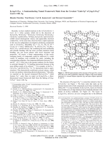 K2Ag3CeTe4: A Semiconducting Tunnel Framework Made from the