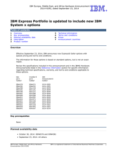 IBM Express Portfolio is updated to include new IBM System x options