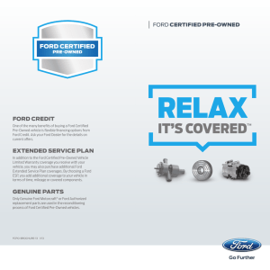 Certified Pre-Owned Benefits Brochure - Relax, I`ts Covered