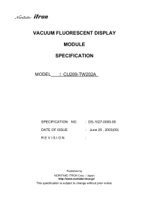 VACUUM FLUORESCENT DISPLAY MODULE SPECIFICATION