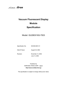 Vacuum Fluorescent Display Module Specification - Digi