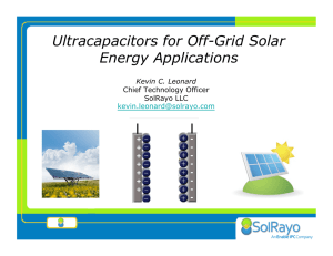 Ultracapacitors for Off-Grid Solar Applications