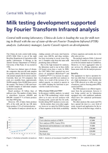 Milk testing development supported by Fourier Transform