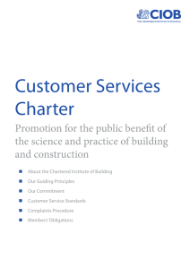 Customer Services Charter - The Chartered Institute of Building