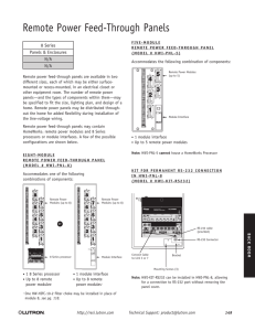 Remote Power Feed-Through Panels