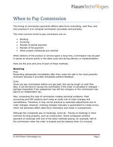 When to Pay Commission