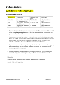 Graduate guide to tuition fee invoice