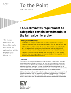 To the Point: FASB eliminates requirement to categorize certain