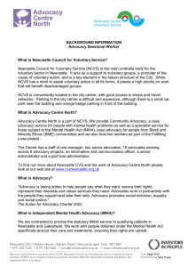 BACKGROUND INFORMATION Advocacy Sessional Worker What is