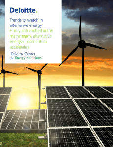 Trends to watch in alternative energy