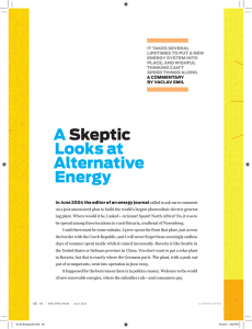 A Skeptic Looks at Alternative Energy