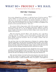 Old Folks` Christmas - What So Proudly We Hail